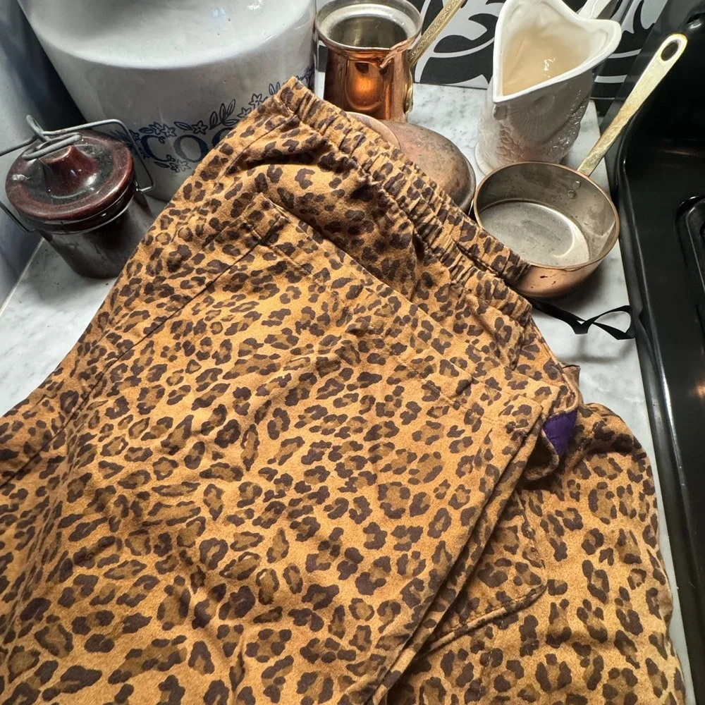 Lauren Ralph Lauren Leopard Print Pajama set with Purple Accents - Picture 3 of 4